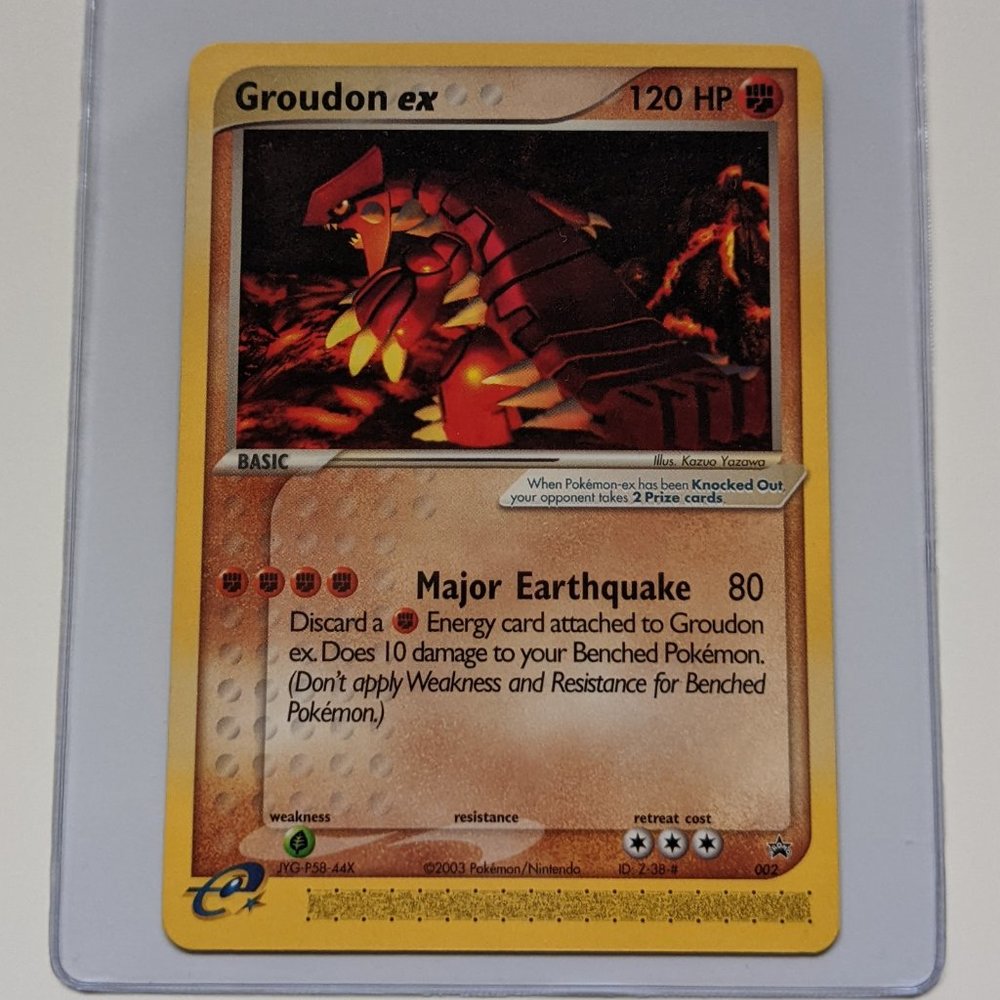 Groudon Ex Non-Holo Black Star Promo 2003 #002 Rare
